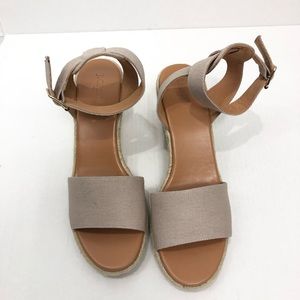 J.Crew Factory  Strappy Canvas Wedge Espadrilles 10 NWOT